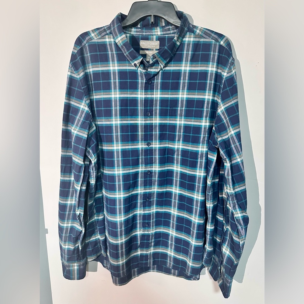 Falls Creek Men’s Plaid Button Up Shirt XXL